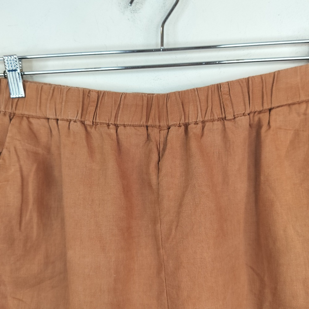 Quince European Linen Cropped Pants Womens Large Pull On High Waist Pockets - Picture 4 of 8